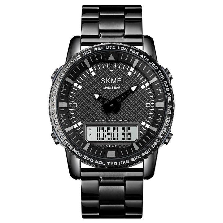 Мъжки часовник Skmei Chronograph Led Digital Sport Casual Quartz Analog Black