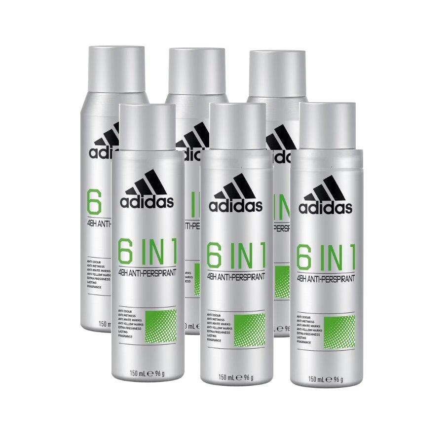 Set 6 x Antiperspirant Adidas 6in1 barbati, 150 ml eMAG.ro