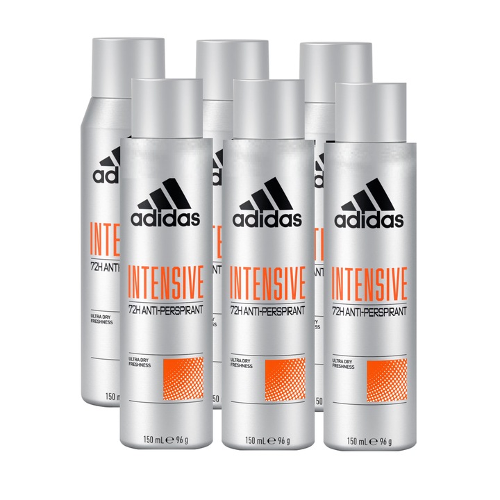 Set 6 x Antiperspirant Adidas Intensive 72h, barbati, 150 ml eMAG.ro