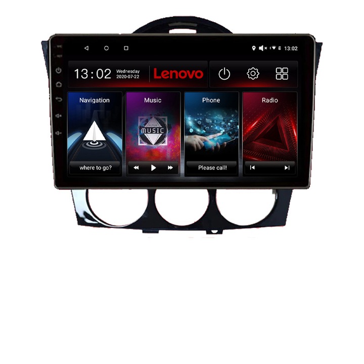 Dedikált navigáció Lenovo Mazda RX8 2008-2011, Octacore Qualcomm, 4 Gb RAM, 64 Gb HDD, 4G, QLED 2K, DSP, Carplay, Bluetooth