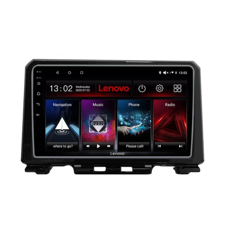 Dedikált navigáció Suzuki Jimny 2018- D-JIMNY Lenovo Octa Core Android rádióval Bluetooth Internet GPS WIFI DSP 2+32 GB 4G KIT-JIMNY+EDT-E509-LITE
