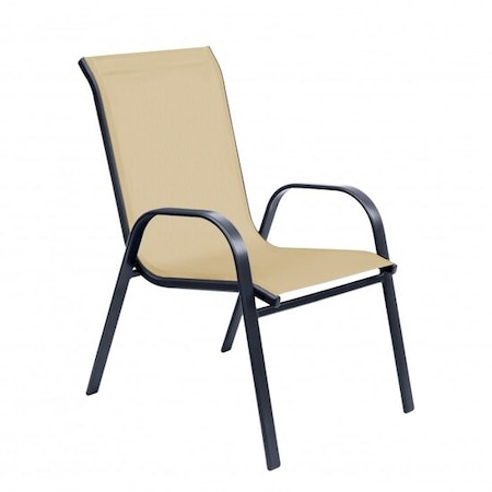 Scaun practic din otel Arkadia pentru terasa si gradina, 56 x 68 x 93 cm, bej