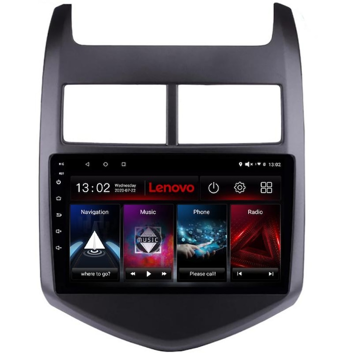 Dedikált navigációs Chevrolet Aveo 2010-2013 D-AVEO10 Lenovo Octa Core Android rádióval Bluetooth Internet GPS WIFI DSP 2+32 GB 4G KIT-aveo10+EDT-E509-LITE