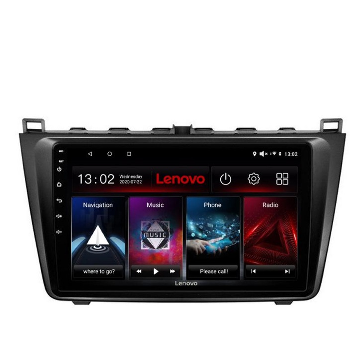 Dedikált navigáció Lenovo Mazda 6 L-012, Octacore Qualcomm, 4 Gb RAM, 64 Gb HDD, 4G, QLED 2K, DSP, Carplay, Bluetooth