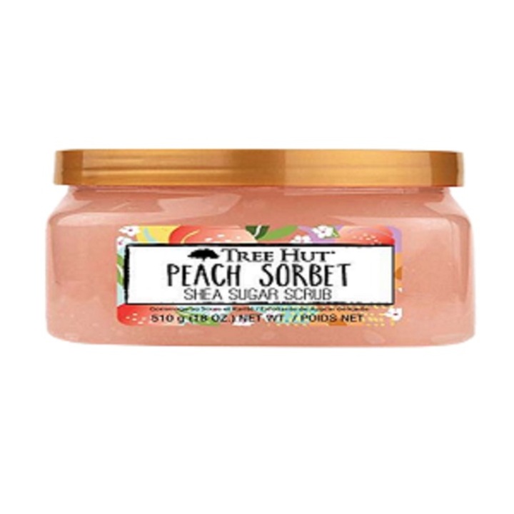 Ексфолиращ крем, Peach sorbet, Шеа, Скраб, Tree Hut, 510 г
