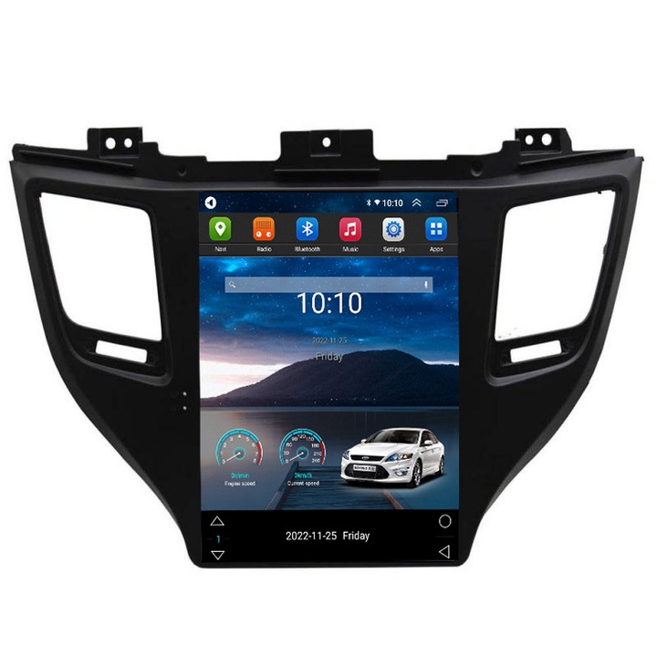 Navigatie dedicata tip Tesla Hyundai Tucson 2015-2020 radio gps internet 8Core 4G carplay android auto 4+64 kit-tesla-546+EDT-E420