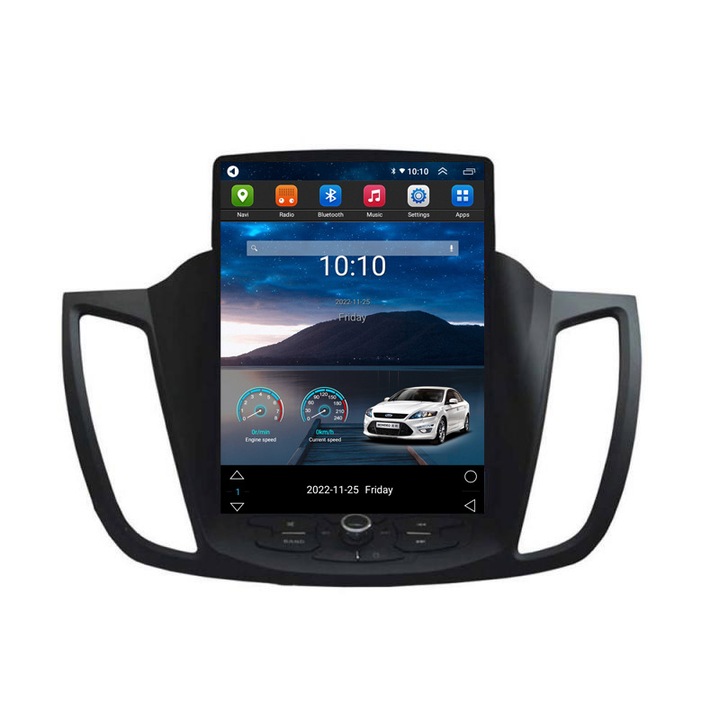 Dedikált navigációs rendszer, típus Tesla, Ford Kuga 2013-2020, rádiós, gps, internet, 8Core, 4G, carplay, android, 4+64, kit-tesla-362+EDT-E420