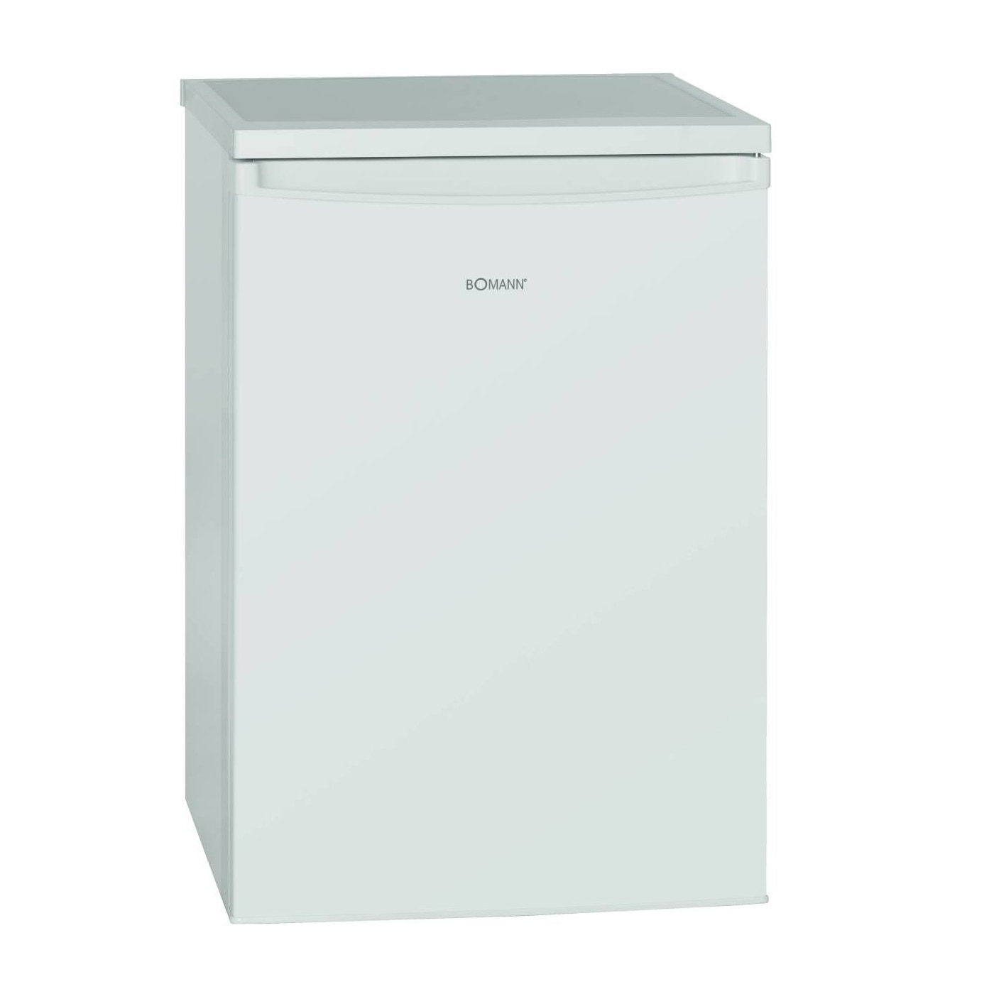 Frigider minibar Bomann, VS 2185.1W, H 84.5 cm, volum 133 litri, compact, silentios, control temperatura, decongelare automata, 3 rafturi din sticla, 3 rafturi usa, lumina interioara LED, suport oua, picioare reglabile, alb