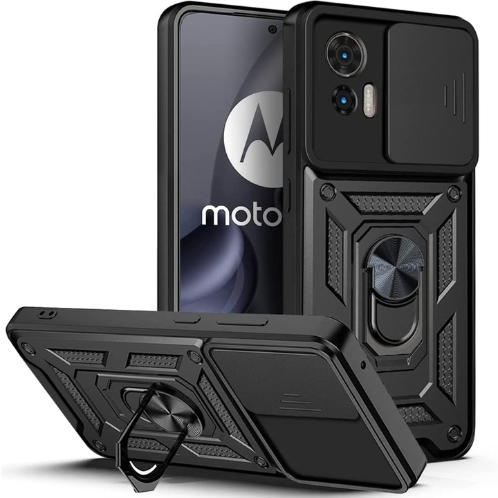 Motorola Edge 30 Neo, Techsuit CamShield Series tok, fekete