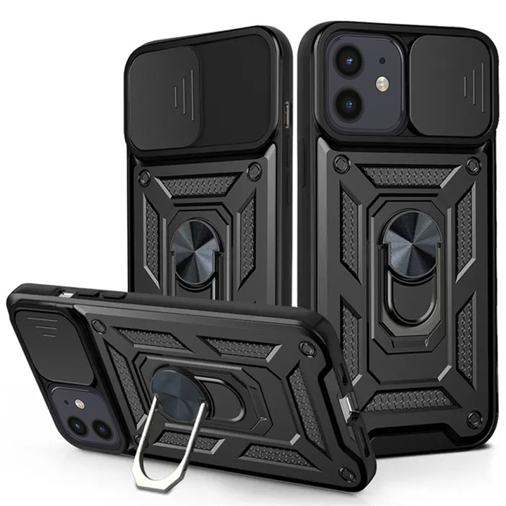 iPhone 12 / 12 Pro tok - Techsuit Camshield Series - fekete