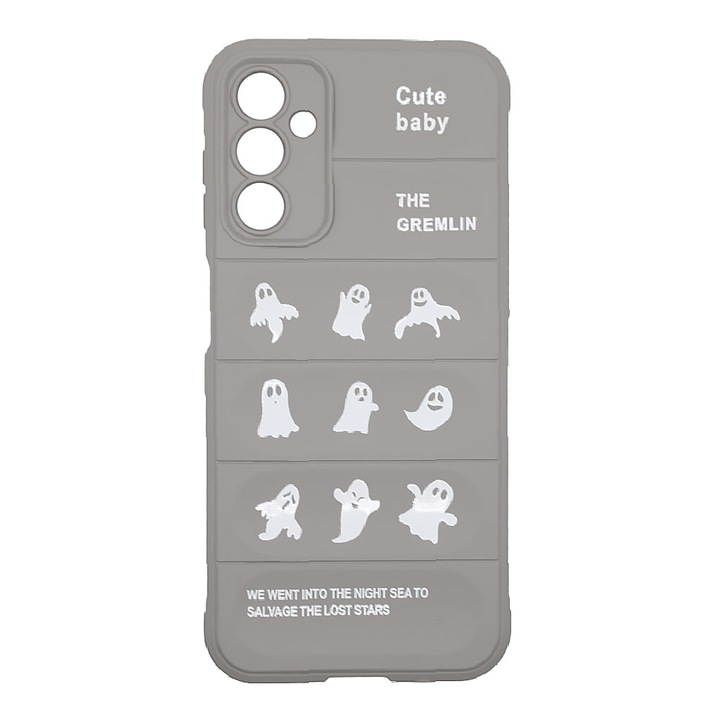 Защитен калъф за Samsung Galaxy A53 5g, Камера и вътрешна защита с микрофибър, Silky Puffer Touch, Silicone Ultra Safe, Сив