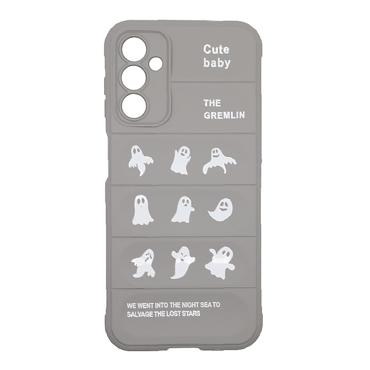 Husa de protectie pentru Samsung Galaxy A34 5g, Protectie Camera si Interior cu Microfibra, Silky Puffer Touch, Silicon Ultra Safe, Gri