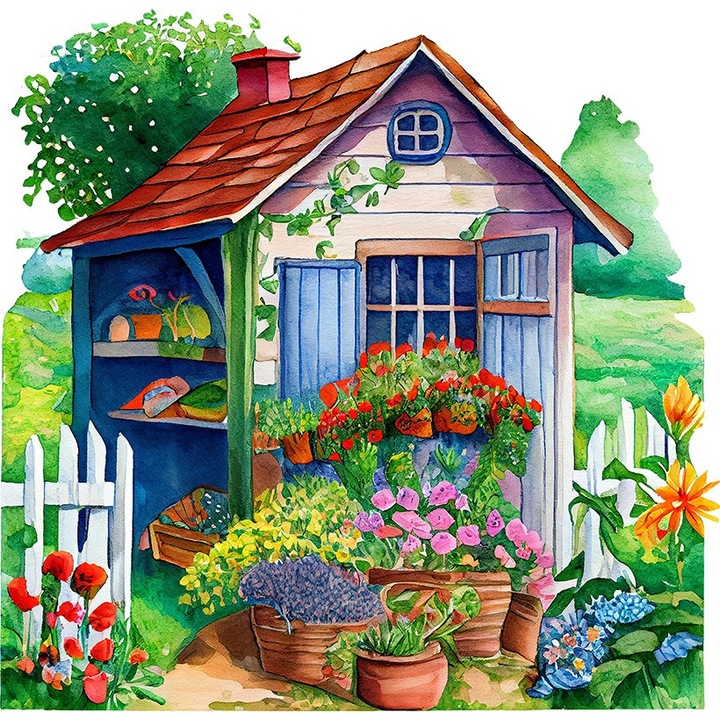 Декоративен стикер, Къща, Многоцветен, 61 см, 1261STK-5