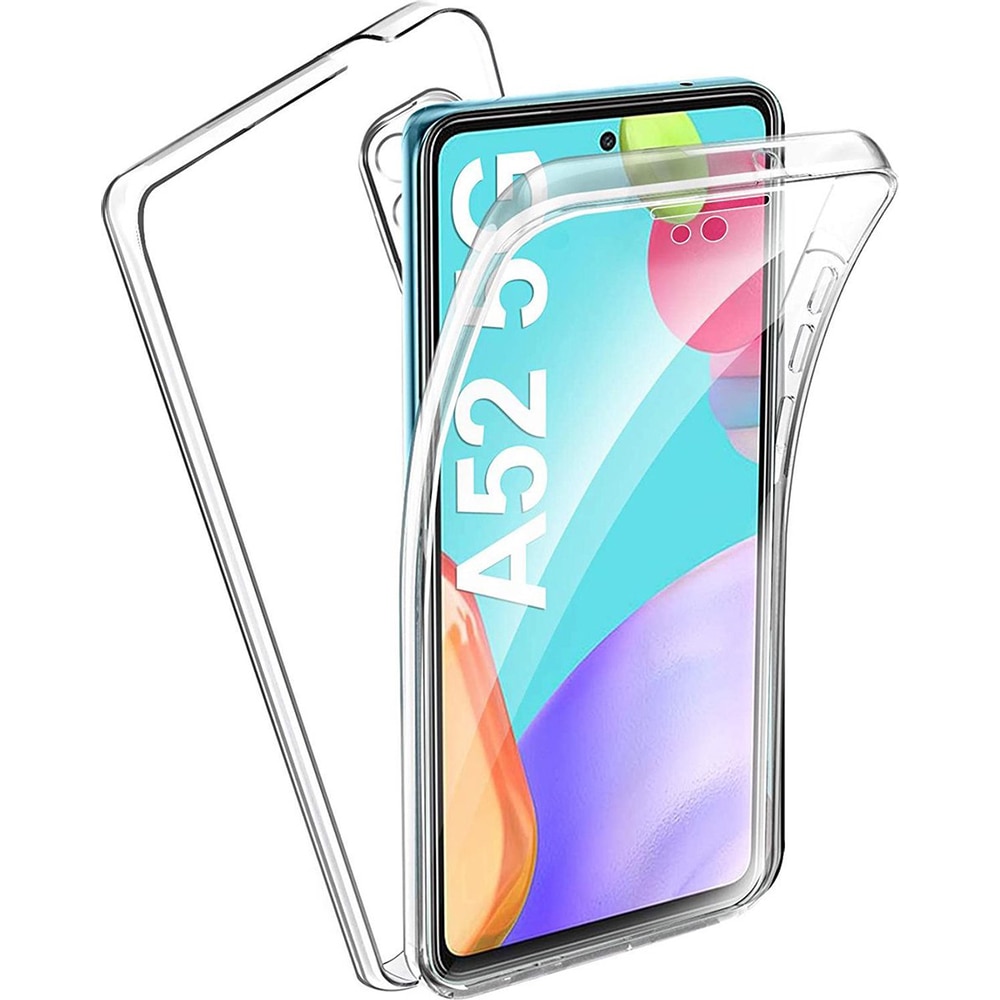 Husa Full Cover 360 Grade compatibila cu Samsung Galaxy A52/ A52s, Protectie completa (Fata, Spate, Laterale), Anti-ingalbenire, Hybrid Antishock, Policarbonat si Silicon
