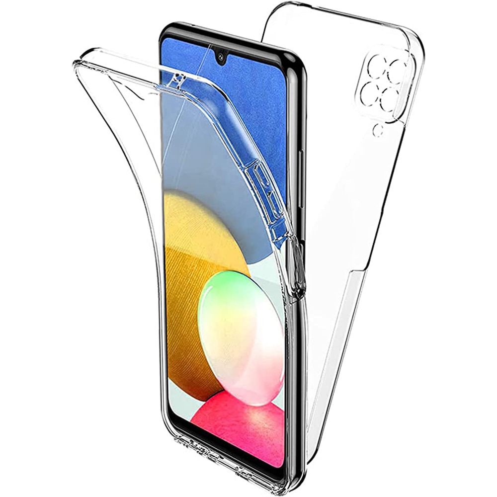 Husa Full Cover 360 Grade compatibila cu Samsung Galaxy A22 4G/ M22 4G, Protectie completa (Fata, Spate, Laterale), Anti-ingalbenire, Hybrid Antishock, Policarbonat si Silicon
