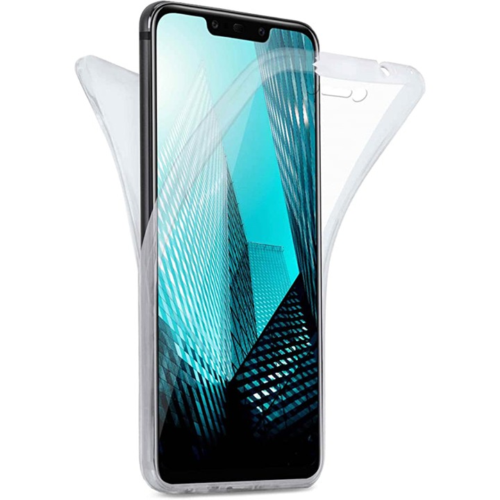 Husa 360 compatibila cu Huawei Mate 20 Lite, Transparenta fata si spate, Protectie completa, FullBody, Anti-ingalbenire, Silicon TPU