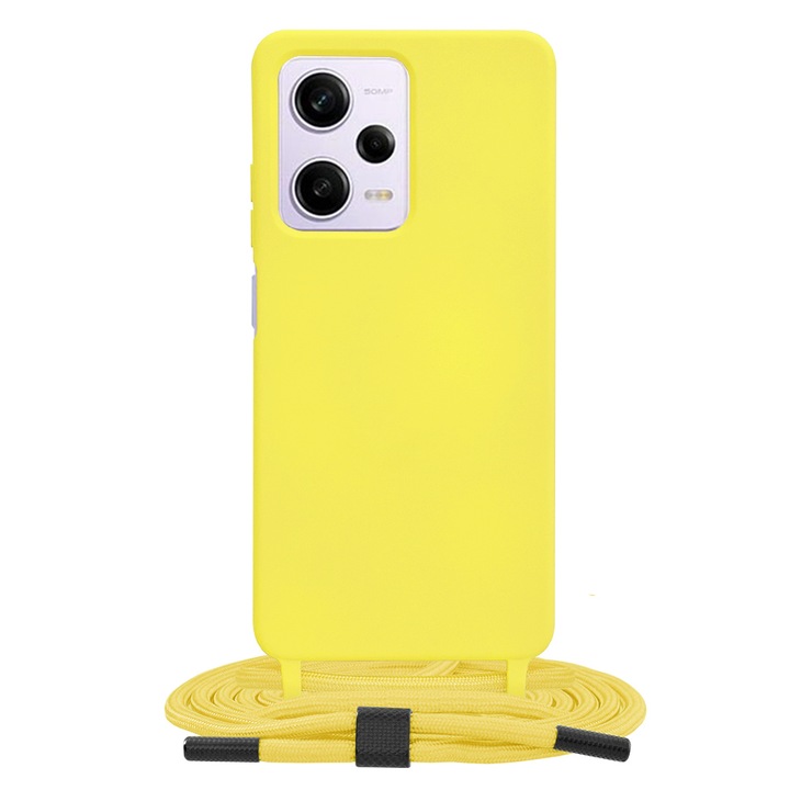 Удароустойчив защитен калъф Crossbody за Xiaomi Redmi Note 12 Pro / Poco X5 Pro, жълт