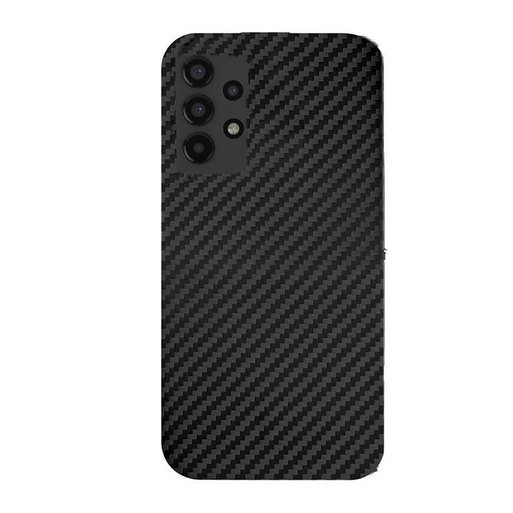 Husa Carbon Aramid Fiber Look, Compatibila cu Samsung Galaxy A52 4G / A52 5G / A52s, Design subtil antialunecare, Margini ridicate, Finisaj mat, Negru