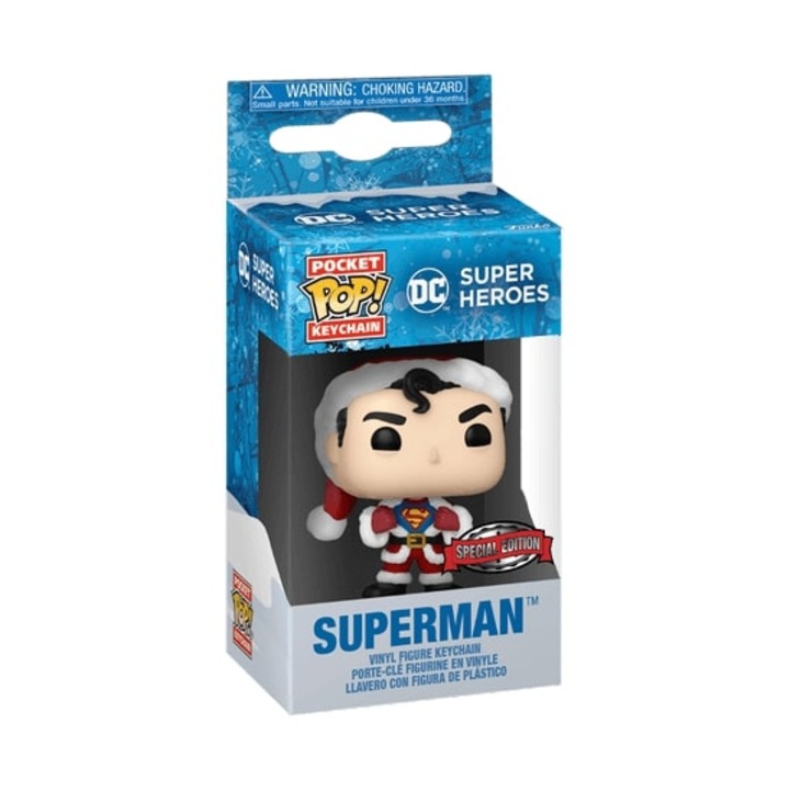Funko zseb POP! kulcstartó - DC Comis: Ünnepek - Superman figurával ( WMT )