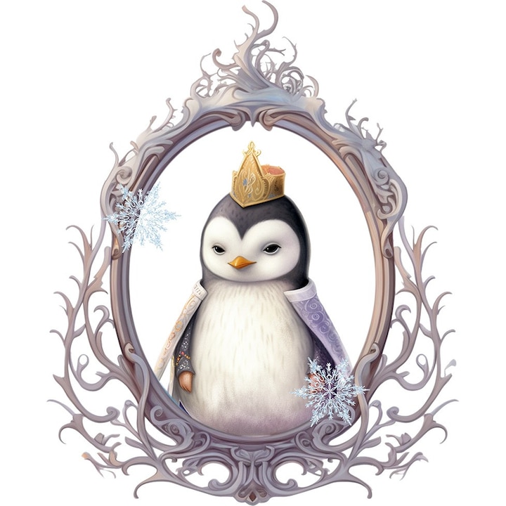 Sticker decorativ, Pinguin Rege, Alb, 74 cm, 1277STK-2