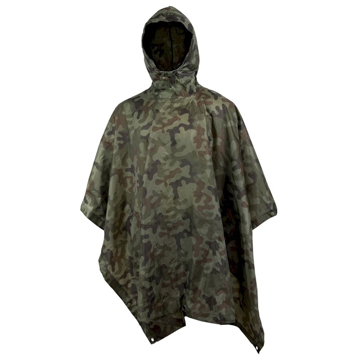Poncho, Texar, Poliester, 143x210 cm, Marime 46, Verde camuflaj