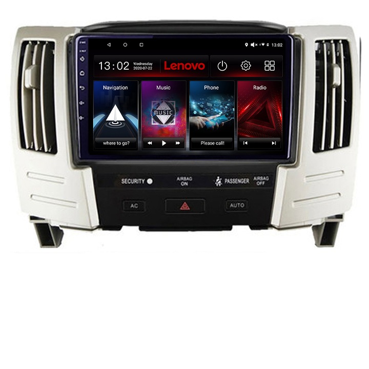 Dedikált navigációs rendszer, Lexus RX300 2003-2008 Android rádió gps internet Lenovo Octa Core 2+32 Kit-RX300+EDT-E509-lite