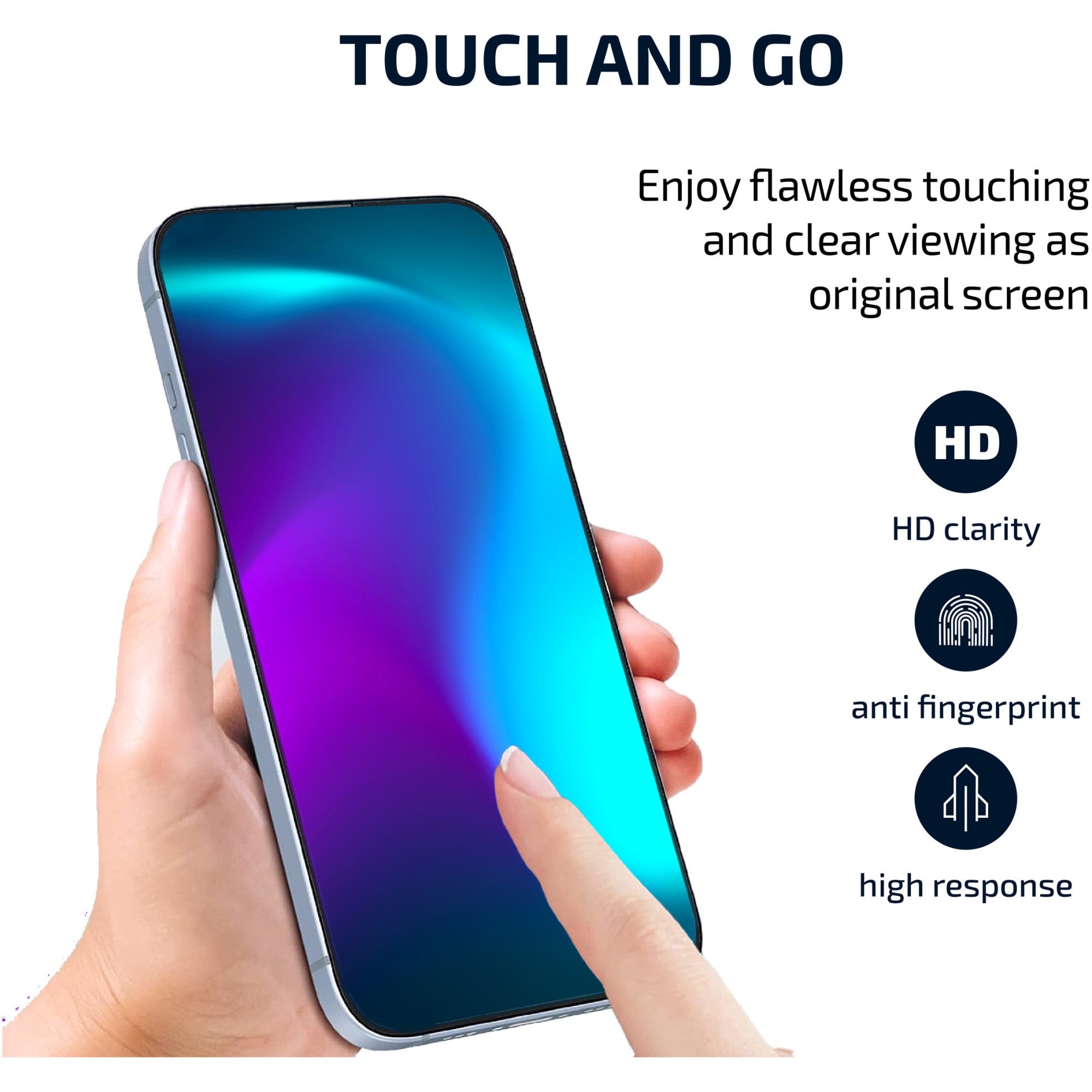 Folie de protectie A+ Tempered Glass 2.5D pentru iPhone 14 Plus / 13 Pro Max