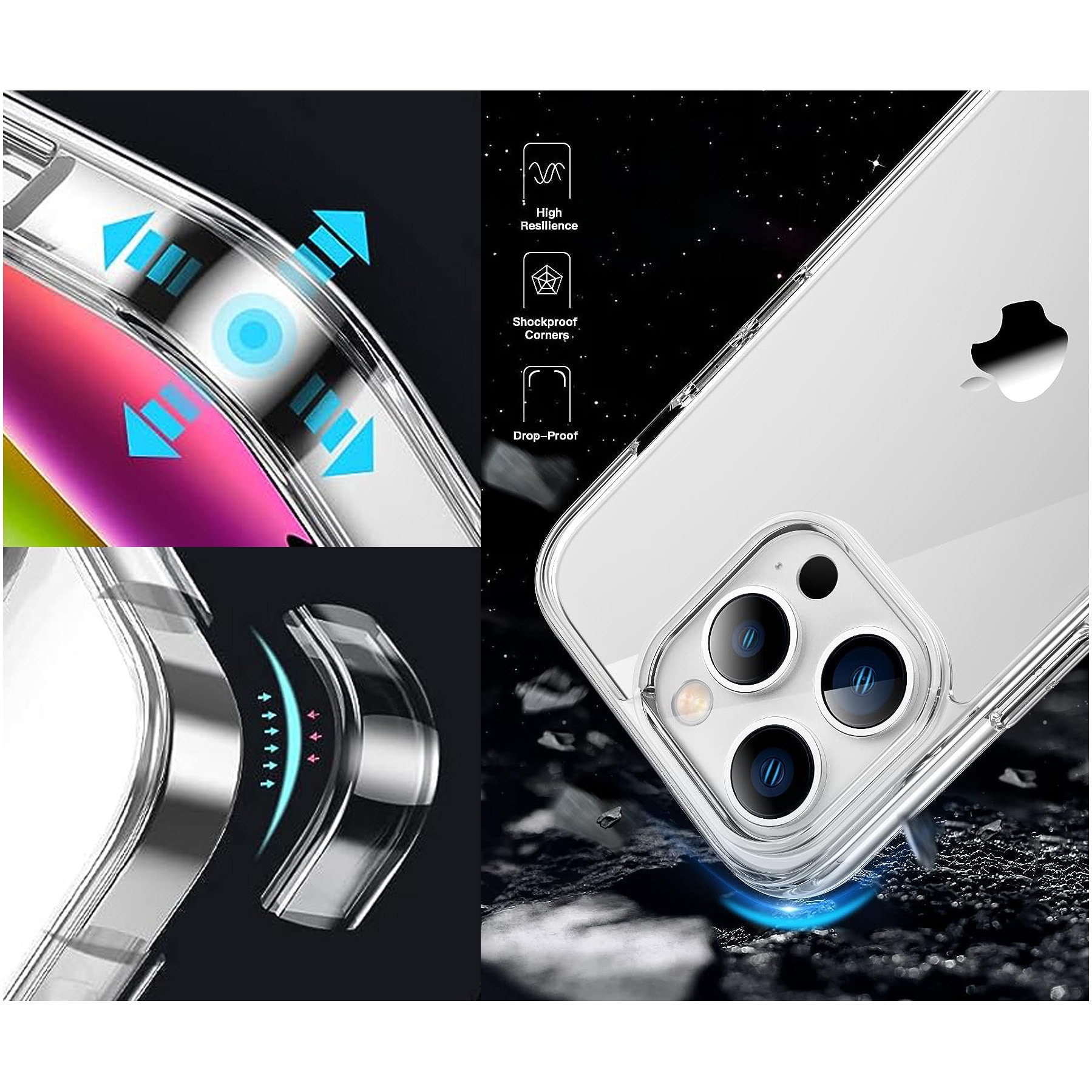 Pachet kit de instalare folie de protectie, folie protectie camera, husa Clear Case A+ pentru iPhone 14 Pro