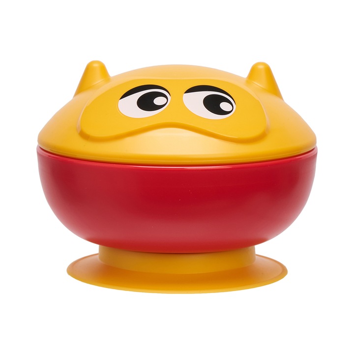 Bol cu ventuza si capac pentru diversificare bebelusi U-Grow, 450 ml