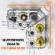 Raft de Dus Elindor® Polita cu Adeziv, Etajera de Baie pentru Colt, Suport Prosop, din Inox, Organizator Baie sau Etajere Depozitare in Bucatarie, Set 2 Rafturi de Dus, Accesorii, Argintiu