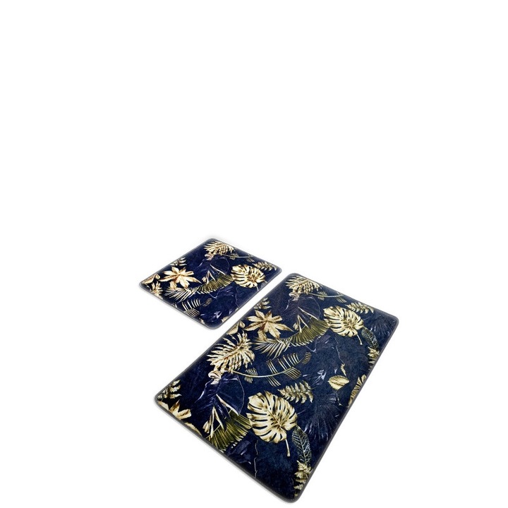 Set Covorase de baie 2 bucati Asi Home Patura, Multicolor, 50 x 60 cm, 60 x 100 cm