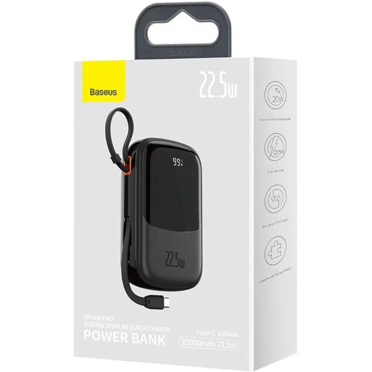Външна батерия Baseus Q Pow Digital Display Бързо зареждане, QC/PD ...
