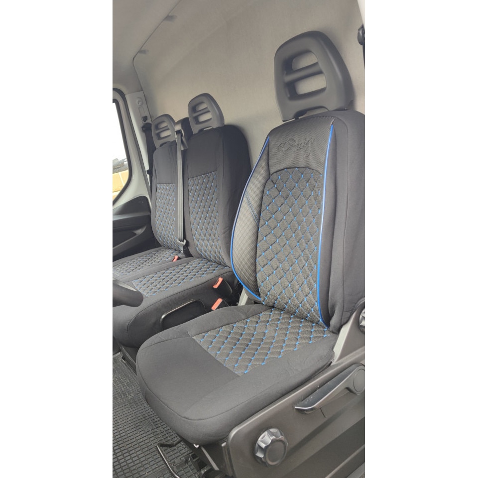 Set huse scaune auto Iveco Daily 2015-> 2+1, piele ecologica cu textil, negru neagra - eMAG.ro