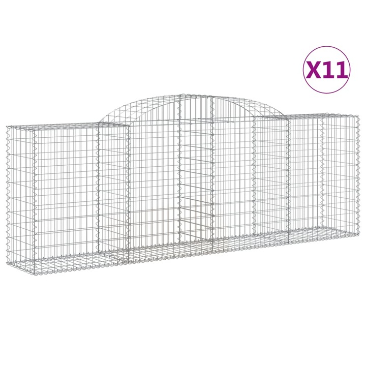 Set cosuri gabion arcuite 11 buc vidaXL, 300x50x100/120cm, fier galvanizat 36.1 kg 3146710