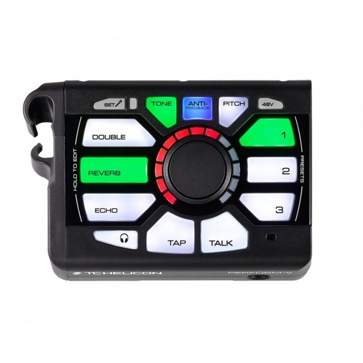 Procesor vocal TC Helicon Perform-V, efecte Reverb, Double, Echo, dimensiuni compacte