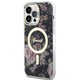 Кейс Guess GUHMP14XHCFWSK за iPhone 14 Pro Max 6.7", черен, черен, твърд, Flower MagSafe