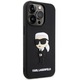 Кейс Karl Lagerfeld KLHCP14X3DRKINK за iPhone 14 Pro Max 6.7", черен, черен, твърд, Rubber Ikonik 3D