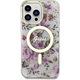 Кейс Guess GUHMP14XHCFWST за iPhone 14 Pro Max 6.7", прозрачен, твърд, Flower MagSafe