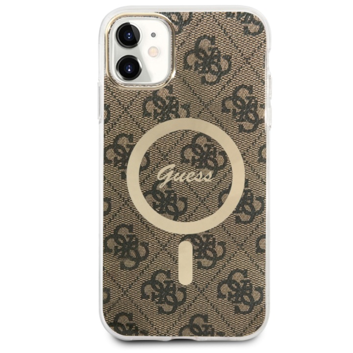 Husa pentru iPhone 11, Guess, MagSafe, 6,1", Maro