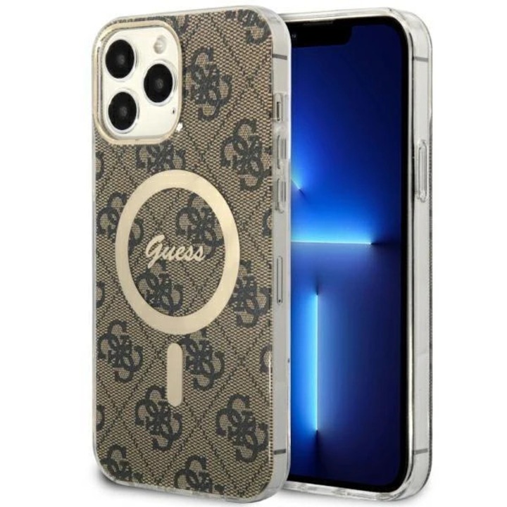 Кейс за iPhone 13 Pro Max, Guess, MagSafe, 6.7", Кафяв