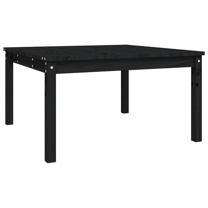 Градинска маса vidaXL, Черна, 82,5x82,5x45 см, Масивна борова дървесина, 7.5 Kg