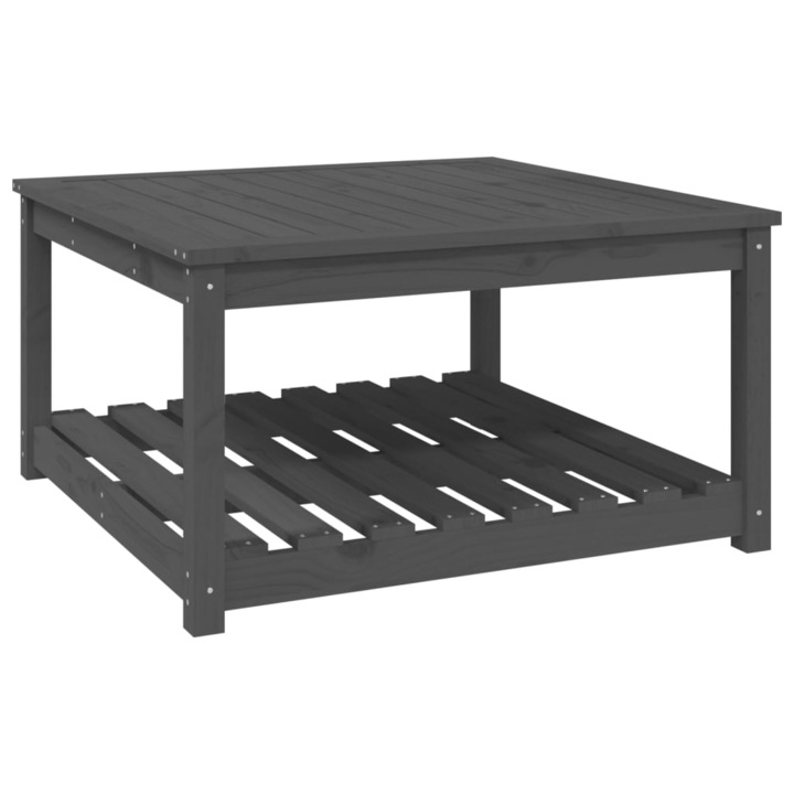 vidaXL szürke tömör fenyőfa kerti asztal 82,5x82,5x45 cm 824143