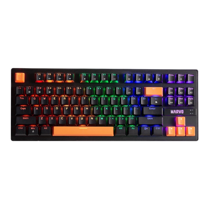 Tastatura mecanica Gaming Marvo KG901C, Iluminare Rainbow