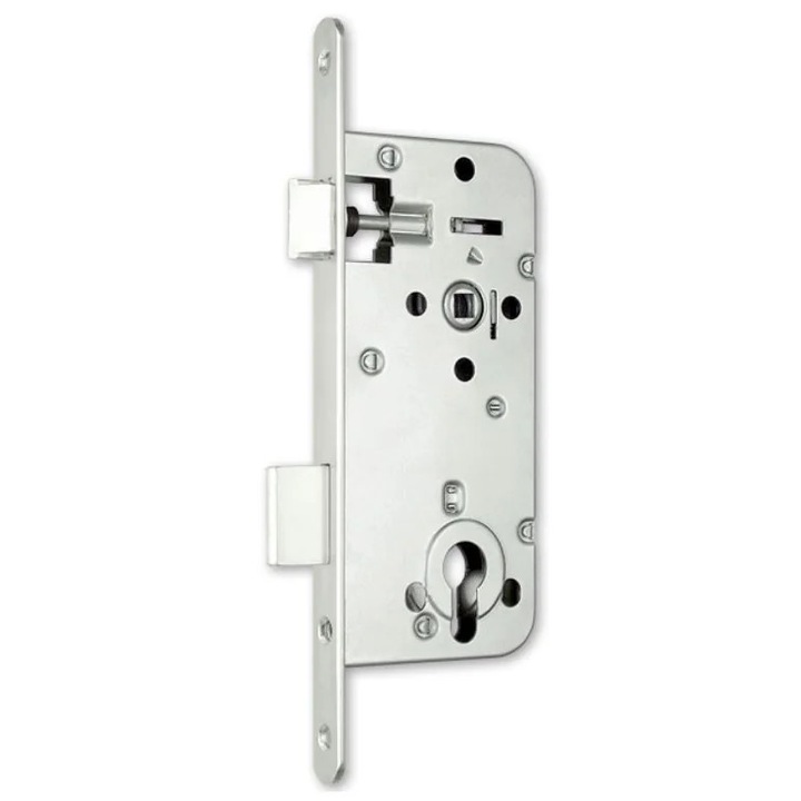 Broasca simpla pentru usi de interior din lemn, Elzett Midi 8, cilindru, dornmass 50 mm, interax 90 mm, placa 18mm, patrat 8mm