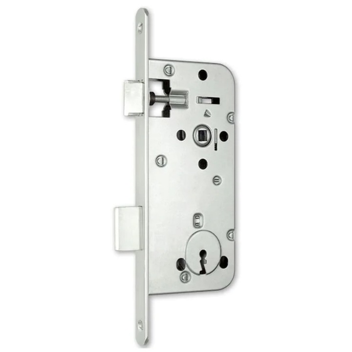 Broasca simpla pentru usi de interior din lemn, Elzett Midi 8, cheie, dornmass 50 mm, interax 90 mm, placa 18 mm, patrat 8 mm
