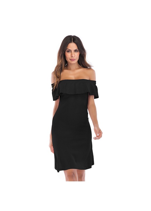 Rochie mini pentru femei, Poliester, Negru, XL