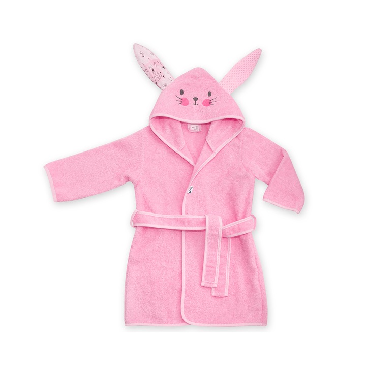 Детски халат UVIE, памук, Розов, 104-116см