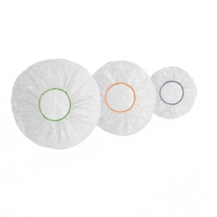 Huse pentru boluri, plastic, transparent, 5 buc la 28 cm si 5 buc la 22 cm, 10 buc