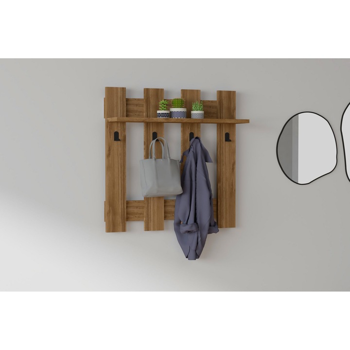 Cuier de Perete, Carina, Nuc, 70 x 70 x 18 cm