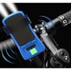 Фар за велосипед с държач за телефон, клаксон 130dB, Power bank 3000mAh, 3 режима на светене, 2 x T6 LED, водоустойчив, син